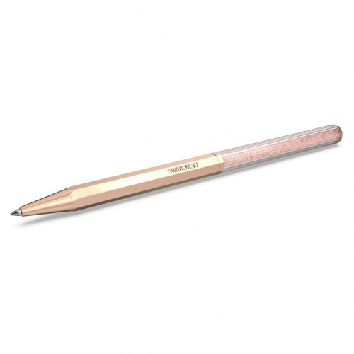 Crystalline ballpoint pen Octagon shape, Rose gold tone, Rose gold-tone plated