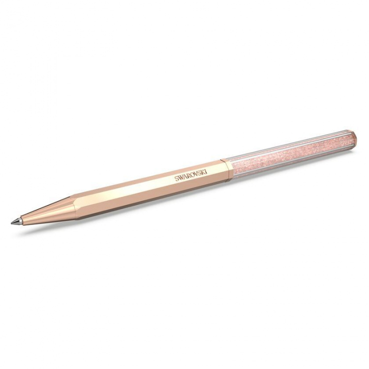 Crystalline ballpoint pen Octagon shape, Rose gold tone, Rose gold-tone plated