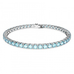 Matrix Tennis bracelet Round cut, Blue, Rhodium plated