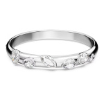 Dextera bangle Mixed cuts, White, Rhodium plated