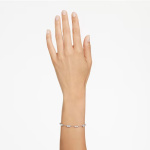 Mesmera bracelet Mixed cuts, Scattered design, White, Rhodium plated