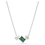 Mesmera pendant Mixed cuts, Green, Rhodium plated