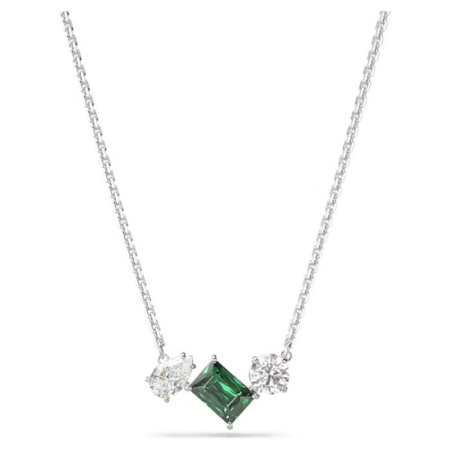 Mesmera pendant Mixed cuts, Green, Rhodium plated