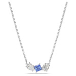 Mesmera pendant Mixed cuts, Blue, Rhodium plated