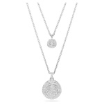 Sublima layered pendant White, Rhodium plated