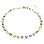 Imber Tennis necklace Mixed cuts, Multicolored, Gold-tone plated
