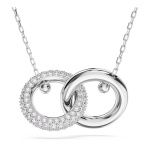 Dextera pendant Interlocking loop, White, Rhodium plated