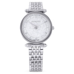 Crystalline Wonder watch Swiss Made, Metal bracelet, Silver tone, Stainless steel
