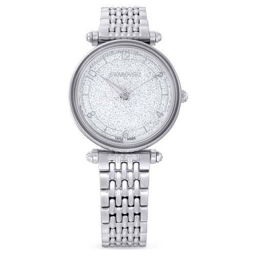 Crystalline Wonder watch Swiss Made, Metal bracelet, Silver tone, Stainless steel