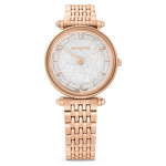 Crystalline Wonder watch Swiss Made, Metal bracelet, Rose gold tone, Rose gold-tone finish