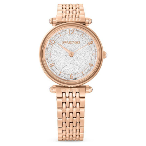 Crystalline Wonder watch Swiss Made, Metal bracelet, Rose gold tone, Rose gold-tone finish