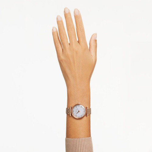Crystalline Wonder watch Swiss Made, Metal bracelet, Rose gold tone, Rose gold-tone finish