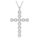 Insigne pendant Mixed cuts, Cross, White, Rhodium plated
