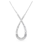 Hyperbola pendant Mixed cuts, Infinity, White, Rhodium plated
