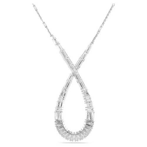 Hyperbola pendant Mixed cuts, Infinity, White, Rhodium plated