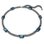 Millenia necklace Octagon cut, Blue, Ruthenium plated