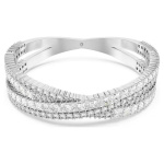 Hyperbola cuff Infinity, White, Rhodium plated