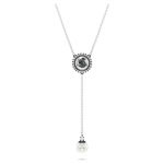 Swarovski Swan Y pendant Swan, Gray, Rhodium plated