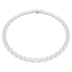 Matrix necklace Pear cut, White, Rhodium plated