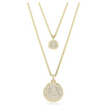 Sublima layered pendant White, Gold-tone plated