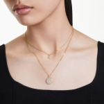 Sublima layered pendant White, Gold-tone plated