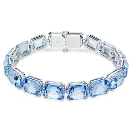 Millenia bracelet Octagon cut, Color gradient, Blue, Rhodium plated