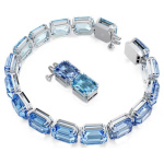 Millenia bracelet Octagon cut, Color gradient, Blue, Rhodium plated