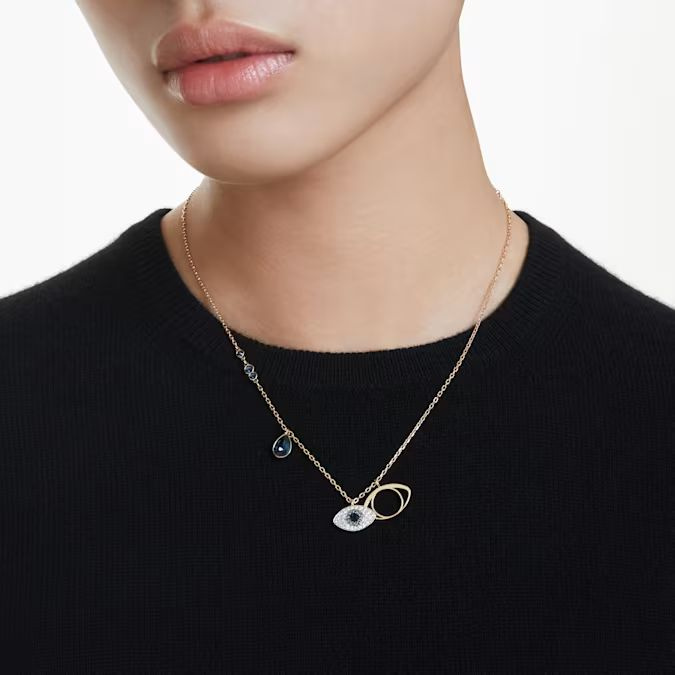 Symbolica pendant Evil eye, Blue, Gold-tone plated