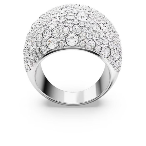 Sublima cocktail ring Moon, White, Rhodium plated