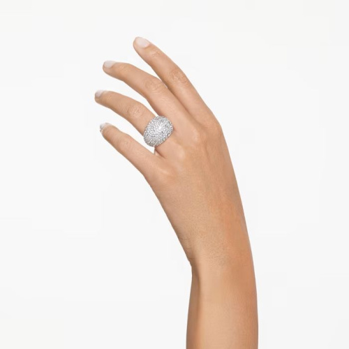 Sublima cocktail ring Moon, White, Rhodium plated