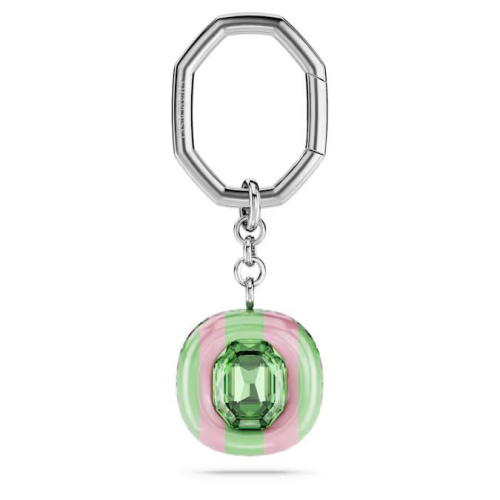 Dulcis key ring Octagon cut, Multicolored, Rhodium plated