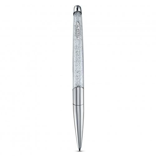 Crystalline Nova Ballpoint Pen, White, Chrome Plated