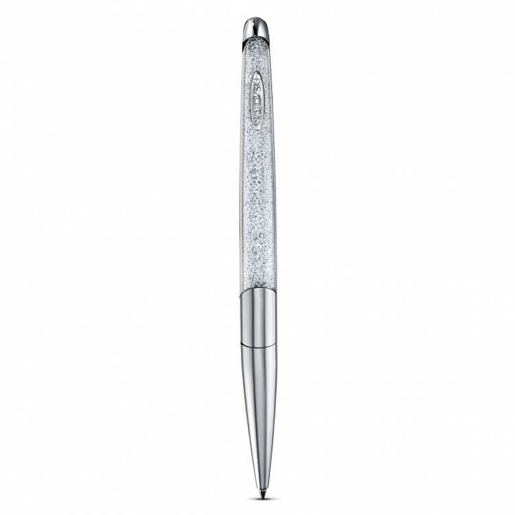 Crystalline Nova Ballpoint Pen, White, Chrome Plated