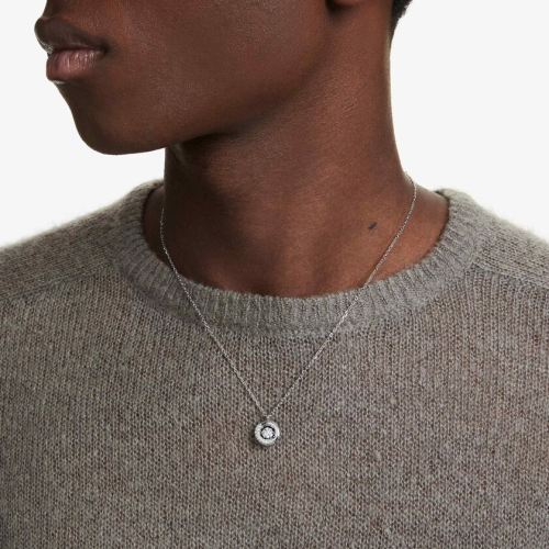 Dextera pendant Round cut, White, Rhodium plated