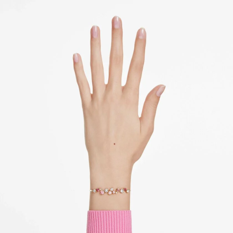 Constella bracelet Mixed cuts, Multicolored, Gold-tone plated