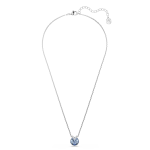Bella V pendant Round cut, Rhodium plated