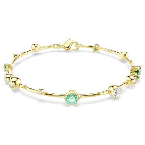 Constella bracelet Mixed cuts, Green, Gold-tone plated