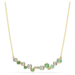 Constella necklace Mixed cuts, Green, Gold-tone plated