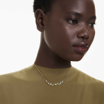 Constella necklace Mixed cuts, Green, Gold-tone plated