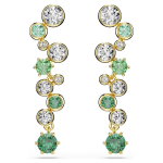 Constella drop earrings Mixed cuts, Green, Gold-tone plated