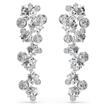 Constella drop earrings Mixed cuts, White, Rhodium plated