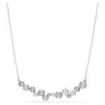 Constella necklace Mixed cuts, White, Rhodium plated