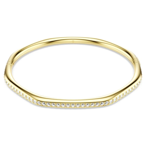 Dextera bangle Octagon shape, Round cut, White, Gold-tone plated