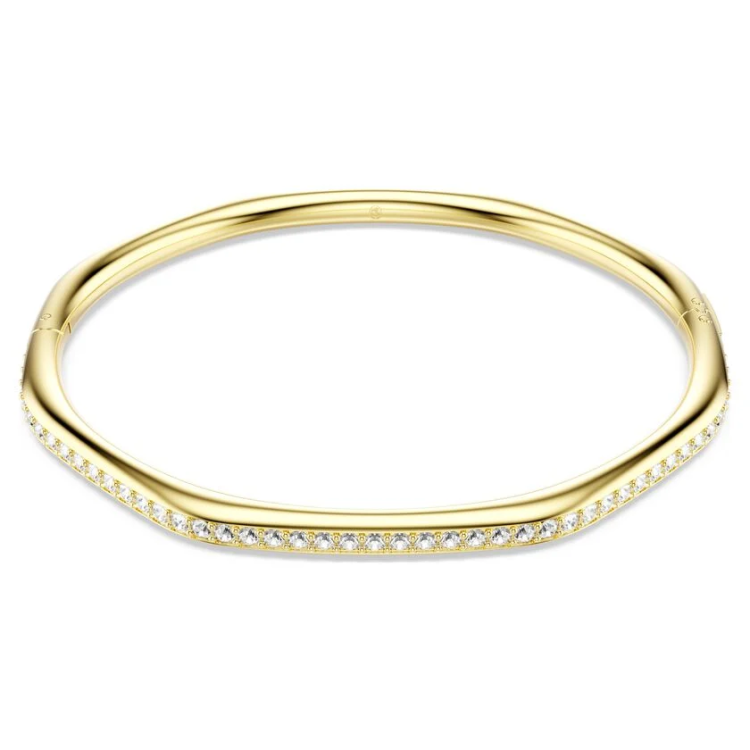 Dextera bangle Octagon shape, Round cut, White, Gold-tone plated