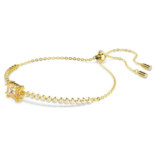 Matrix Tennis bracelet Mixed cuts, Caramel, Gold-tone plated