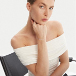 Matrix Tennis bracelet Mixed cuts, White, Rose gold-tone plated