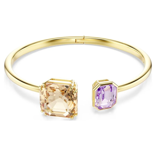 Millenia bangle Octagon cut, Multicolored, Gold-tone plated