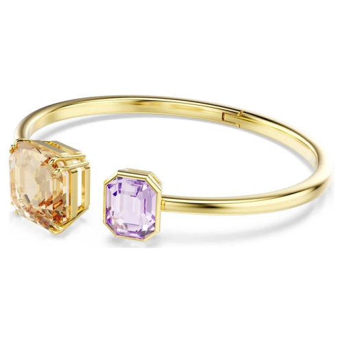 Millenia bangle Octagon cut, Multicolored, Gold-tone plated
