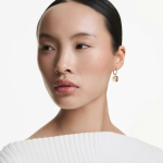 Millenia drop earrings Square cut, Caramel, Gold-tone plated