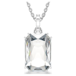 Millenia pendant Octagon cut, White, Rhodium plated